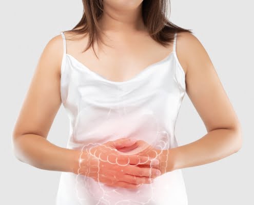 Colites 8 food poisoning and enteritis irritable bowel syndrome large intestine is on the womans body Easy Resize.com